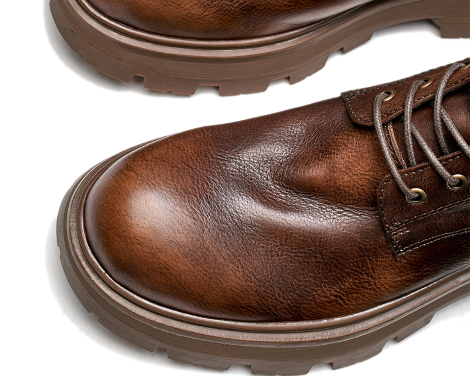 Men's weatherproof leather lace-up work boots with lug sole3