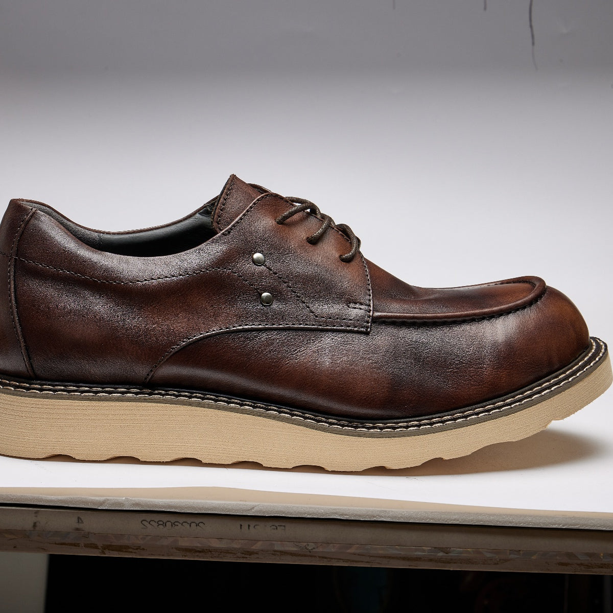 Men's Goodyear Leather Welt Moc Toe Work Shoes