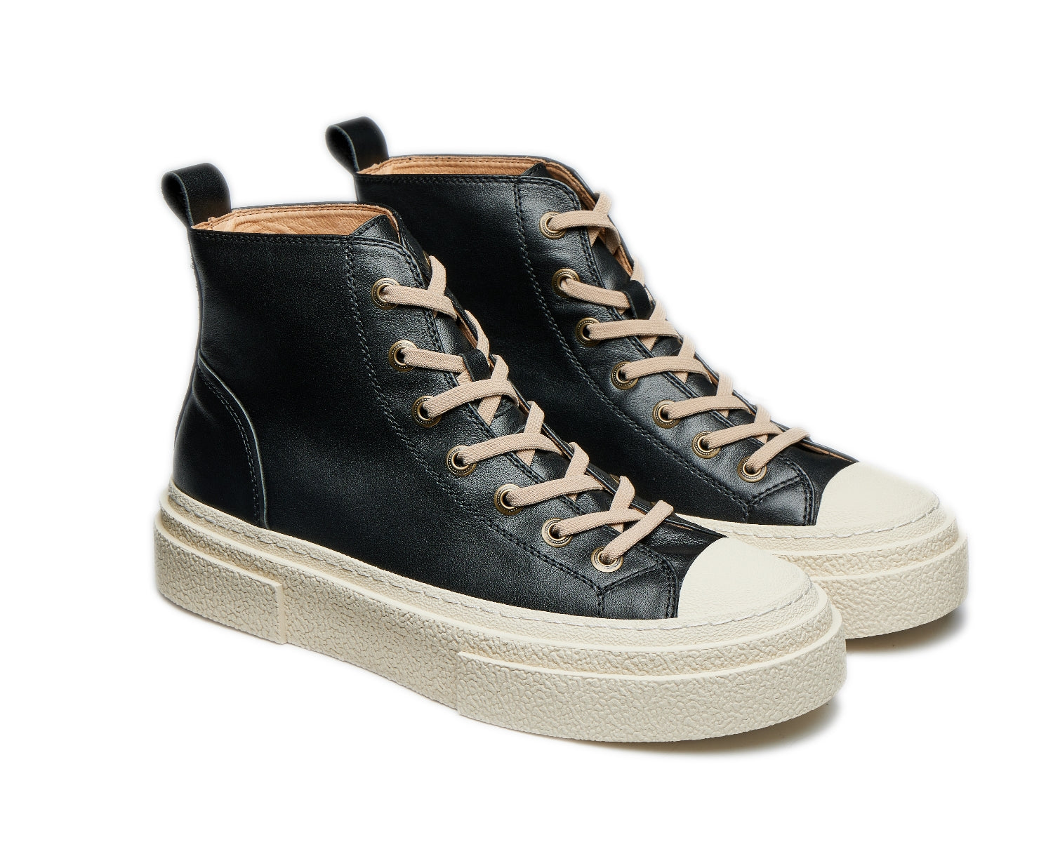 Men's thick-soled high-top genuine leather sports retro sneakers boots1