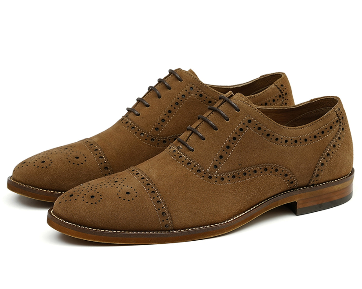 Men's Genuine Leather Vintage Triple Joint Brogue Oxford Shoes3