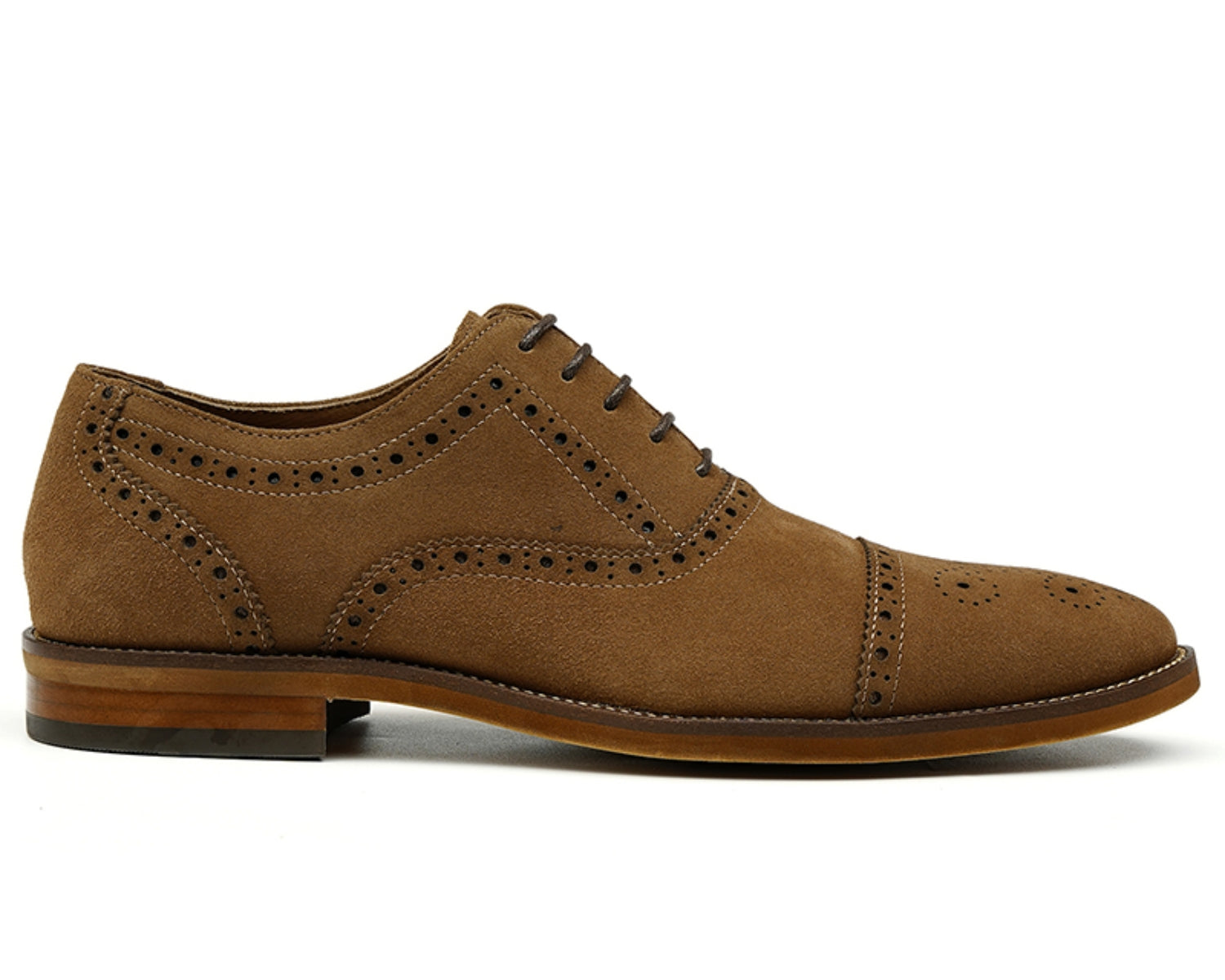 Men's Genuine Leather Vintage Triple Joint Brogue Oxford Shoes5
