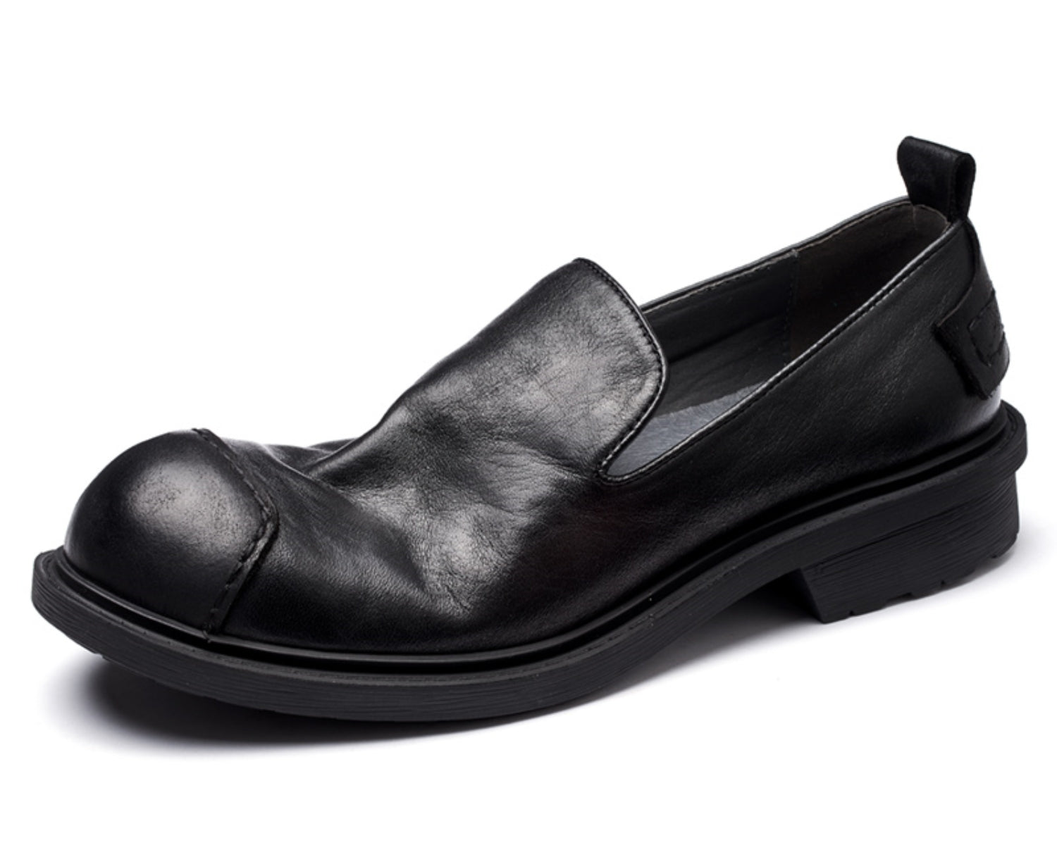 Genuine leather black manner boots versatile trendy lazy slip-on shoes0